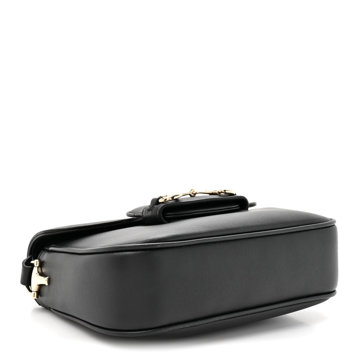 Arabella Calfskin Horsebit 1955 Soft Small Shoulder Bag Black