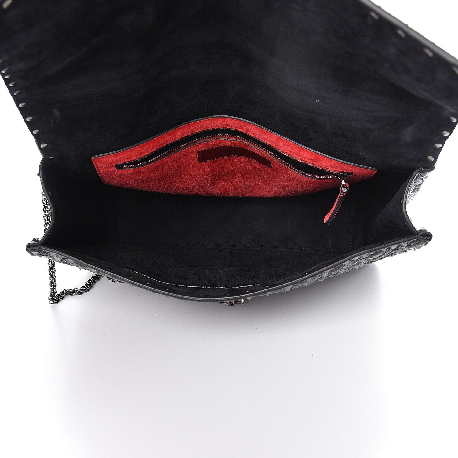 Valentino Garavani Craquele Nappa Large Rockstud Spike Shoulder Bag Black 5 of 12