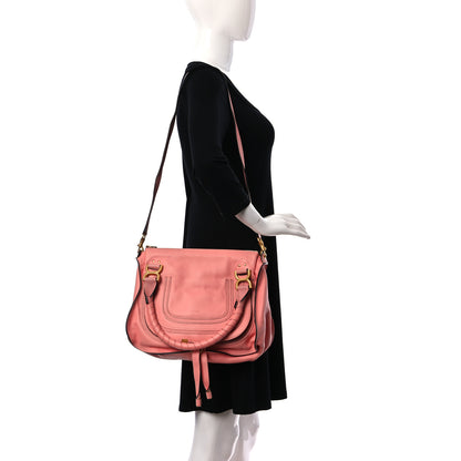 Chloe Calfskin Small Marcie Satchel Coral Pop 2 of 10
