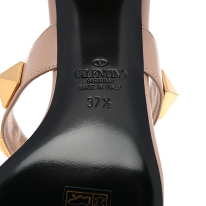 Valentino Garavani Calfskin Roman Stud 60mm Slide Sandals 37.5 Rose Cannelle 6 of 9