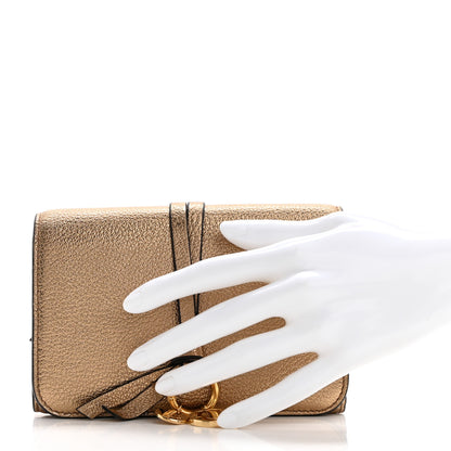 Chloe Metallic Calfskin Alphabet Trifold Wallet Gold 2 of 8