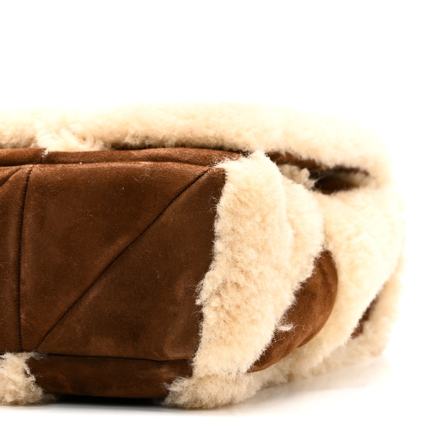 Saint Laurent Suede Shearling Patchwork Monogram Medium Jamie Brown Beige 10 of 10