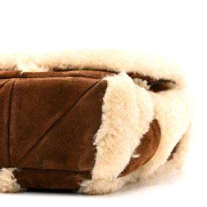 Saint Laurent Suede Shearling Patchwork Monogram Medium Jamie Brown Beige 10 of 10