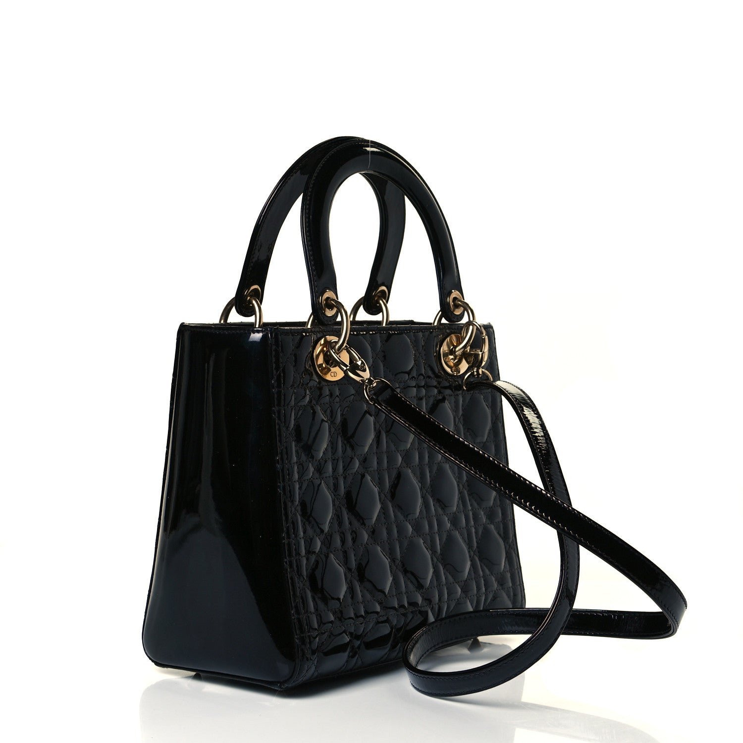 Christian Dior Patent Cannage Medium Lady Dior Black 2 of 6