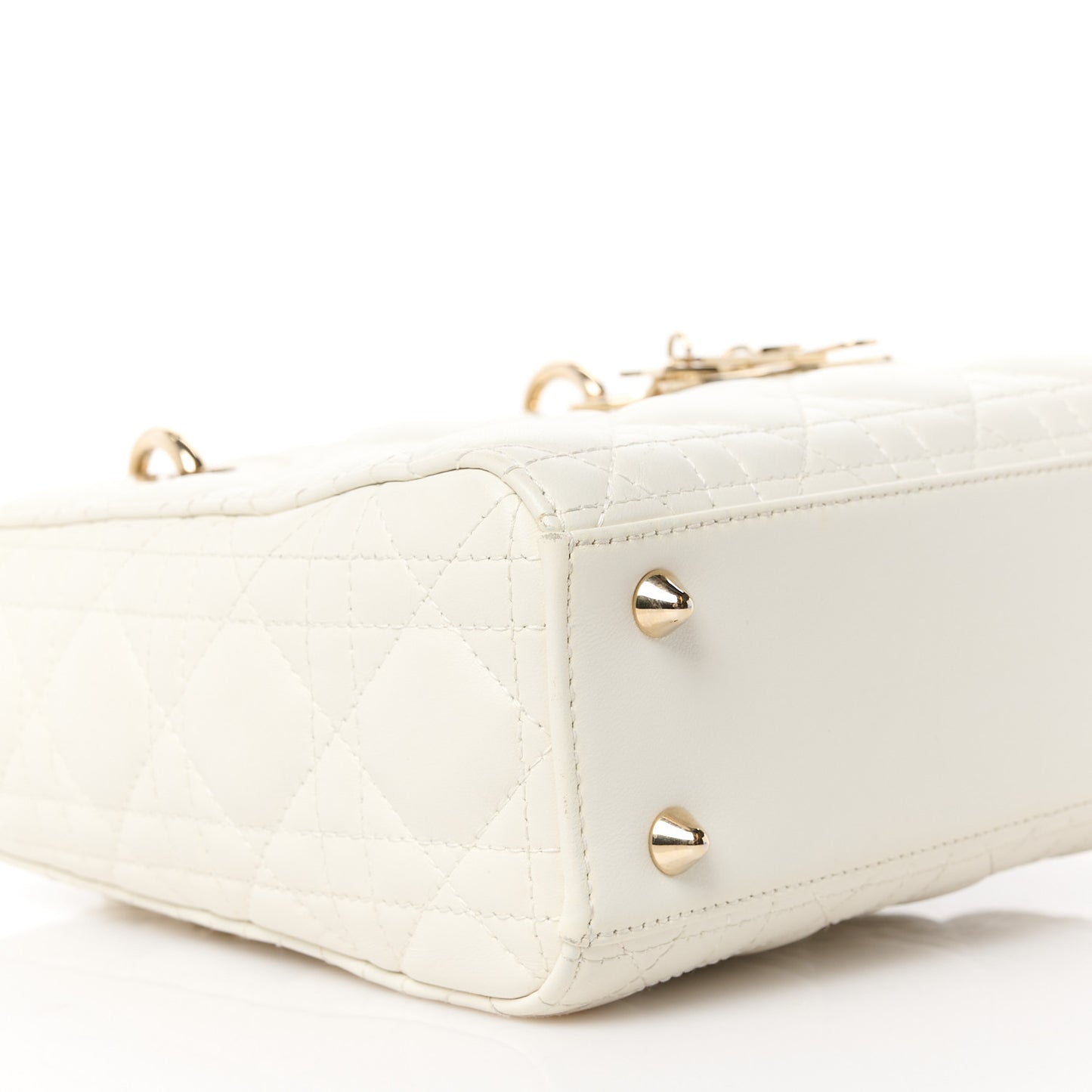 Lambskin Cannage Small My ABCDior Lady Dior White
