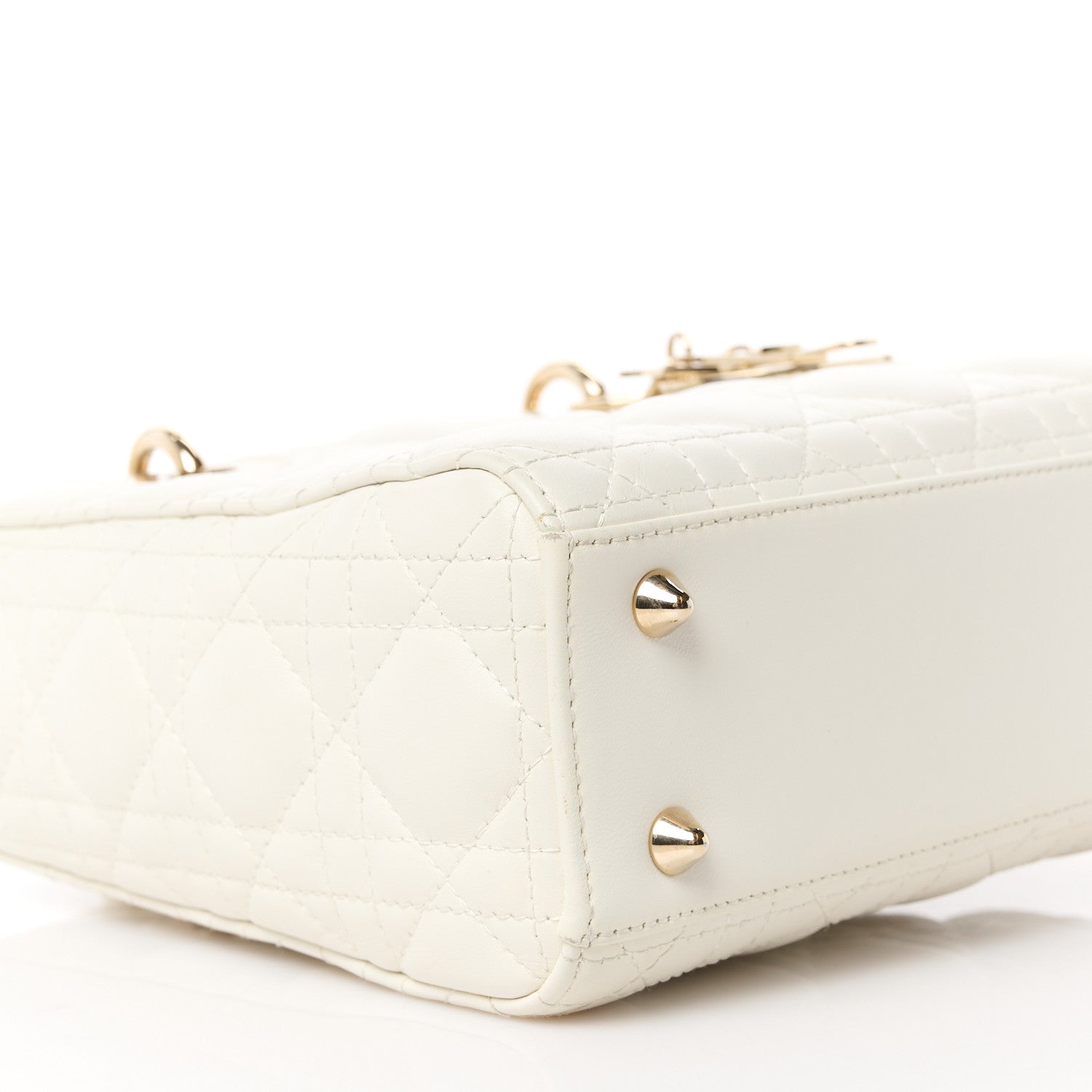 Christian Dior Lambskin Cannage Small My ABCDior Lady Dior White 9 of 11