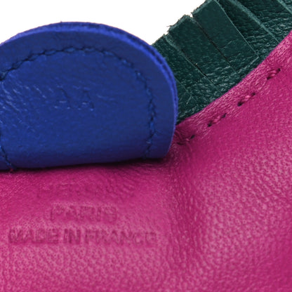 Hermes Milo Lambskin Grigri Rodeo Horse Bag Charm PM Rose Pourpre Bleu Electrique Malachite 3 of 3