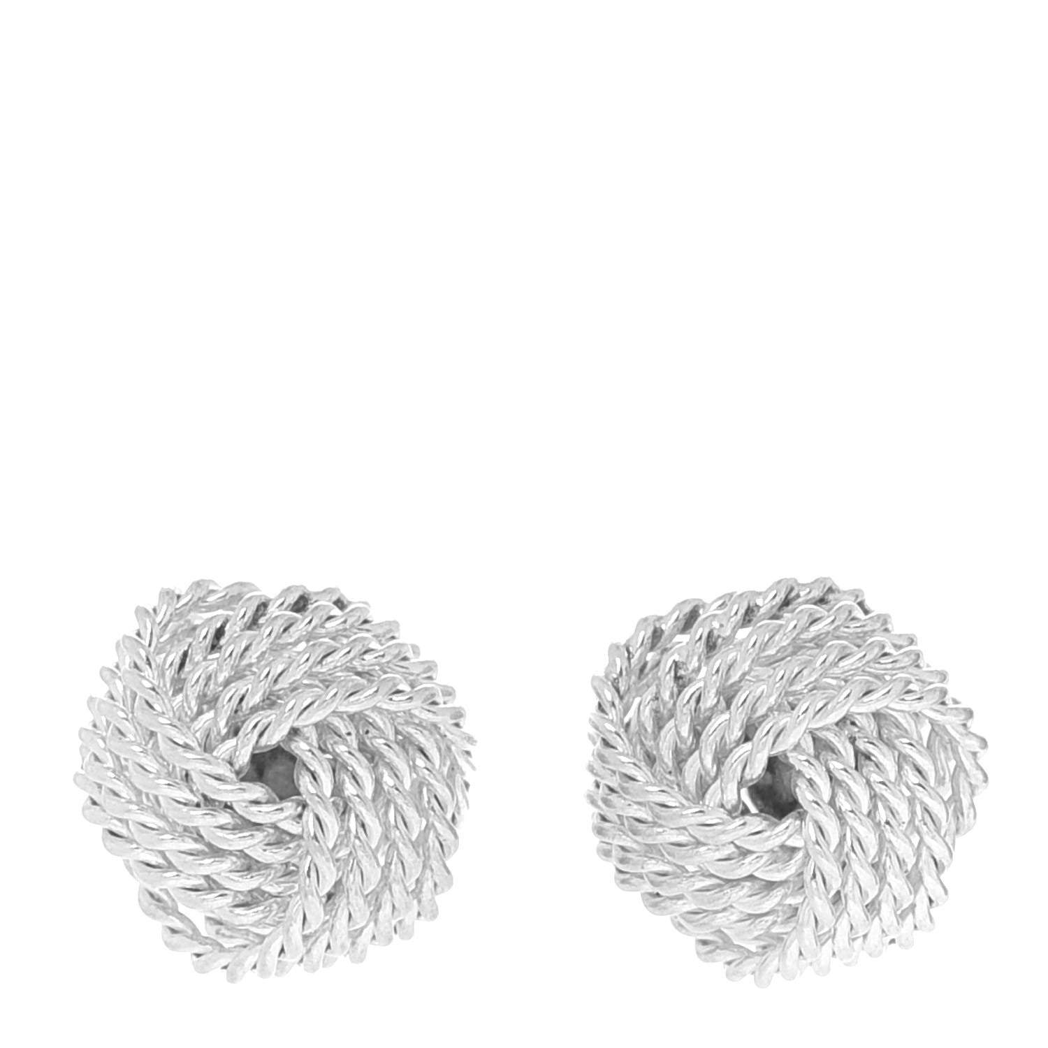 Tiffany Sterling Silver Twist Knot Earrings 1 of 5