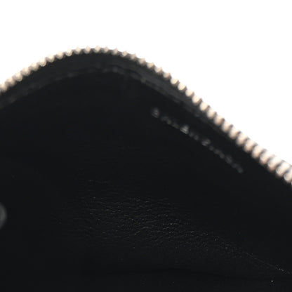 Balenciaga Shiny Calfskin Logo Crocodile Embossed Large Cash Long Coin Card Holder Black 5 of 7