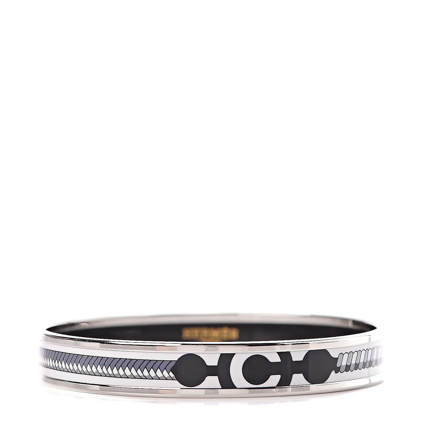 Enamel Printed Narrow Panoplie Equestre Bracelet 70 Faux Gris