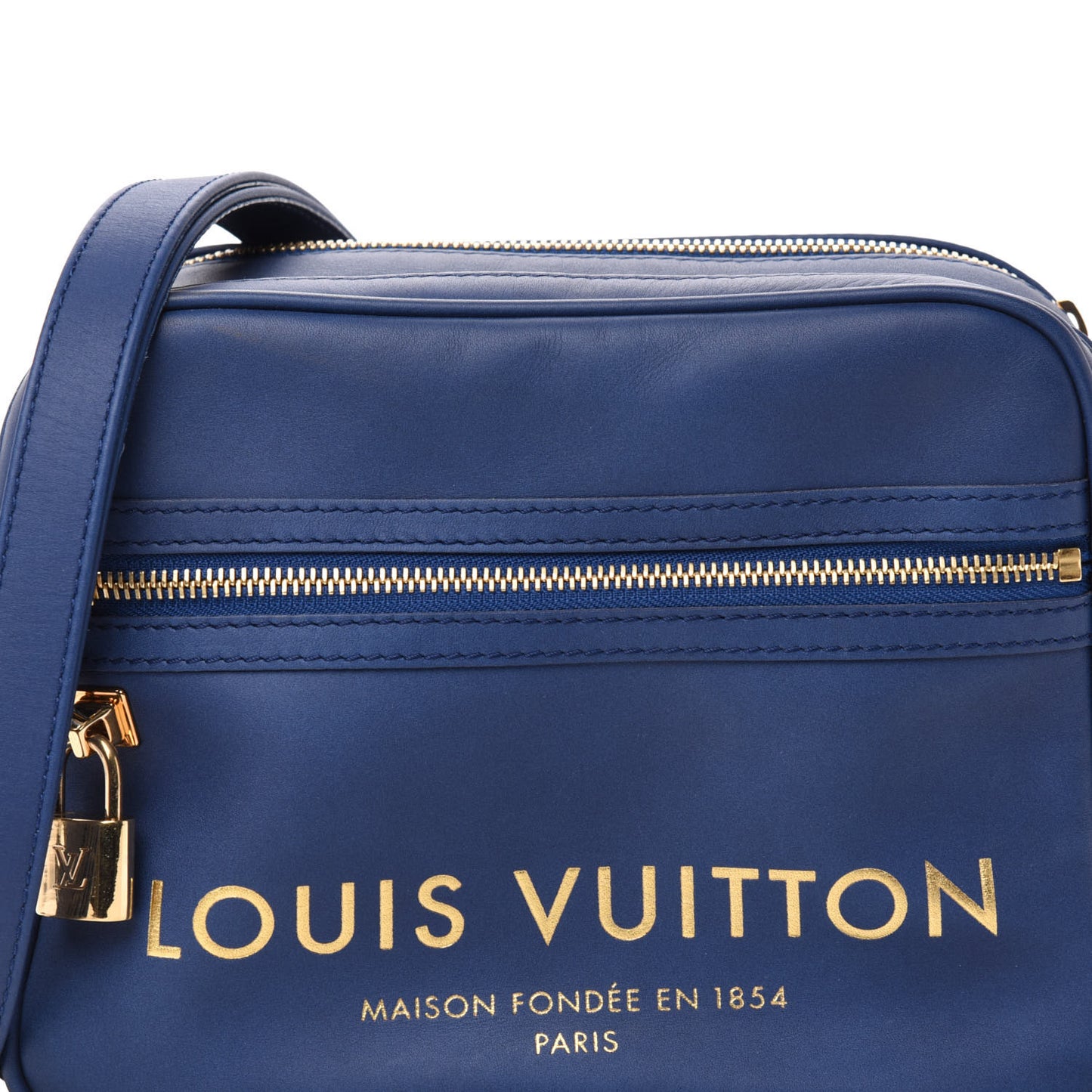 Supple Calfskin Paname Take Off Flight Bag Blue