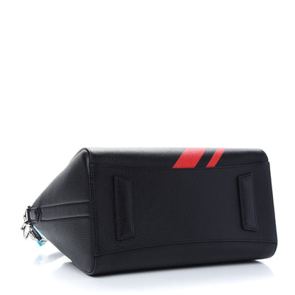 Givenchy Sugar Goatskin Striped Small Antigona Black Red 4 of 9