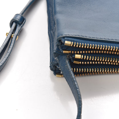 Celine Lambskin Small Trio Crossbody Bag Denim 5 of 13