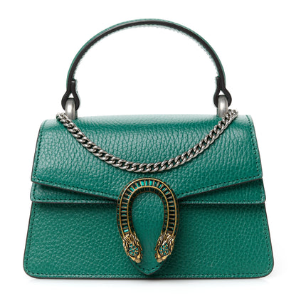 Gucci Dollar Calfskin Crystal Mini Dionysus Top Handle Bag Emerald 1 of 10