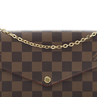Louis Vuitton Damier Ebene Pochette Felicie Chain Wallet 10 of 10