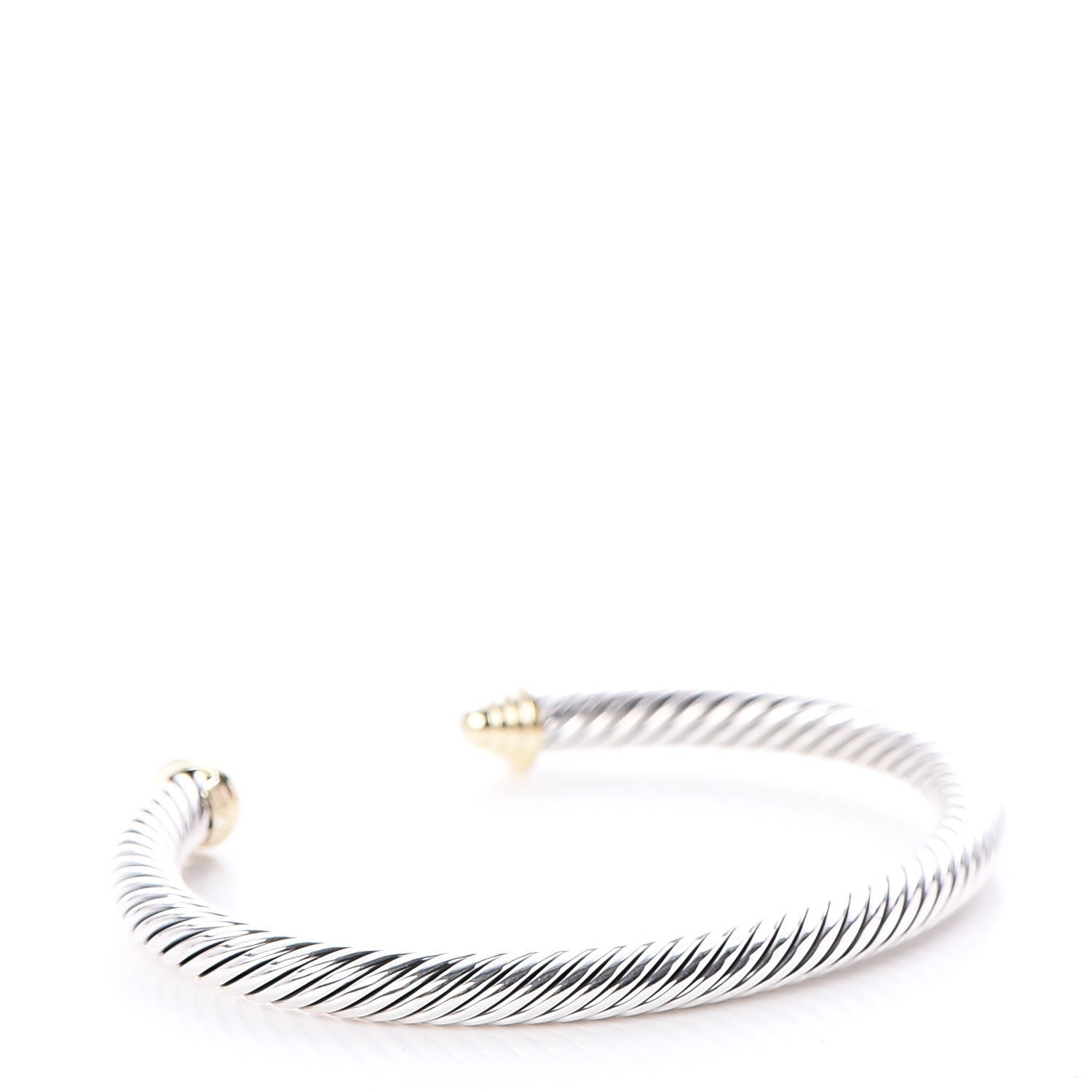 David Yurman Sterling Silver 14K Yellow Gold 5mm Cable Classics Bracelet 3 of 5