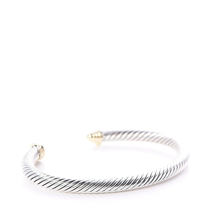 David Yurman Sterling Silver 14K Yellow Gold 5mm Cable Classics Bracelet 3 of 5