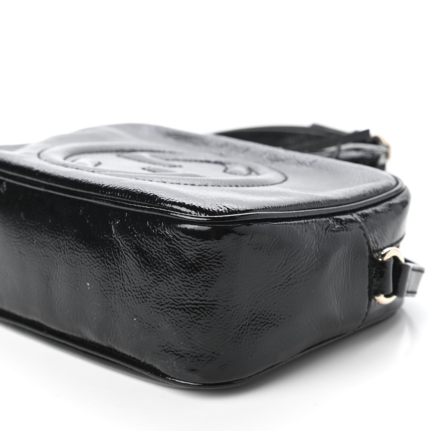 Soft Patent Small Soho Disco Bag Black