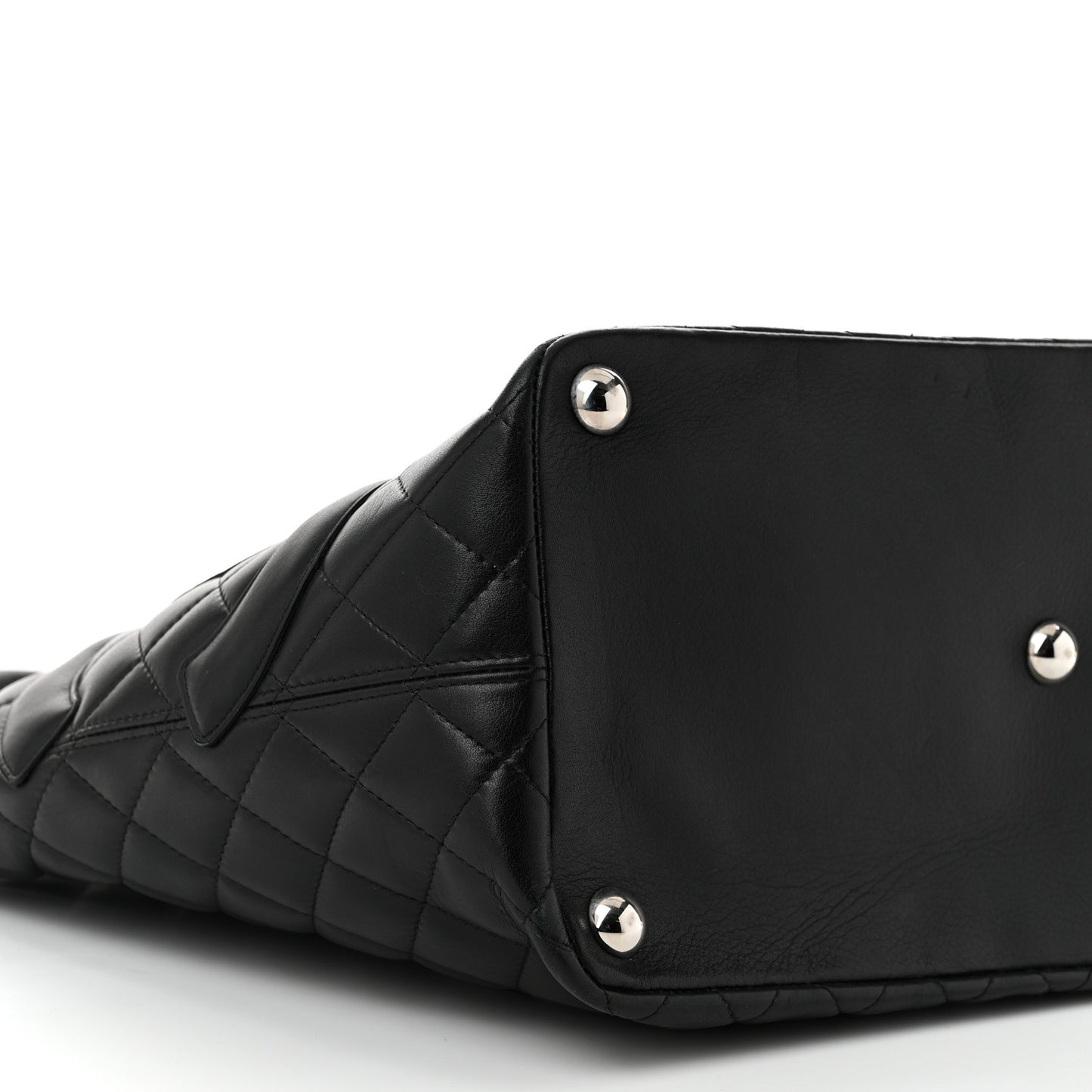 Calfskin Quilted Large Cambon Tote Black