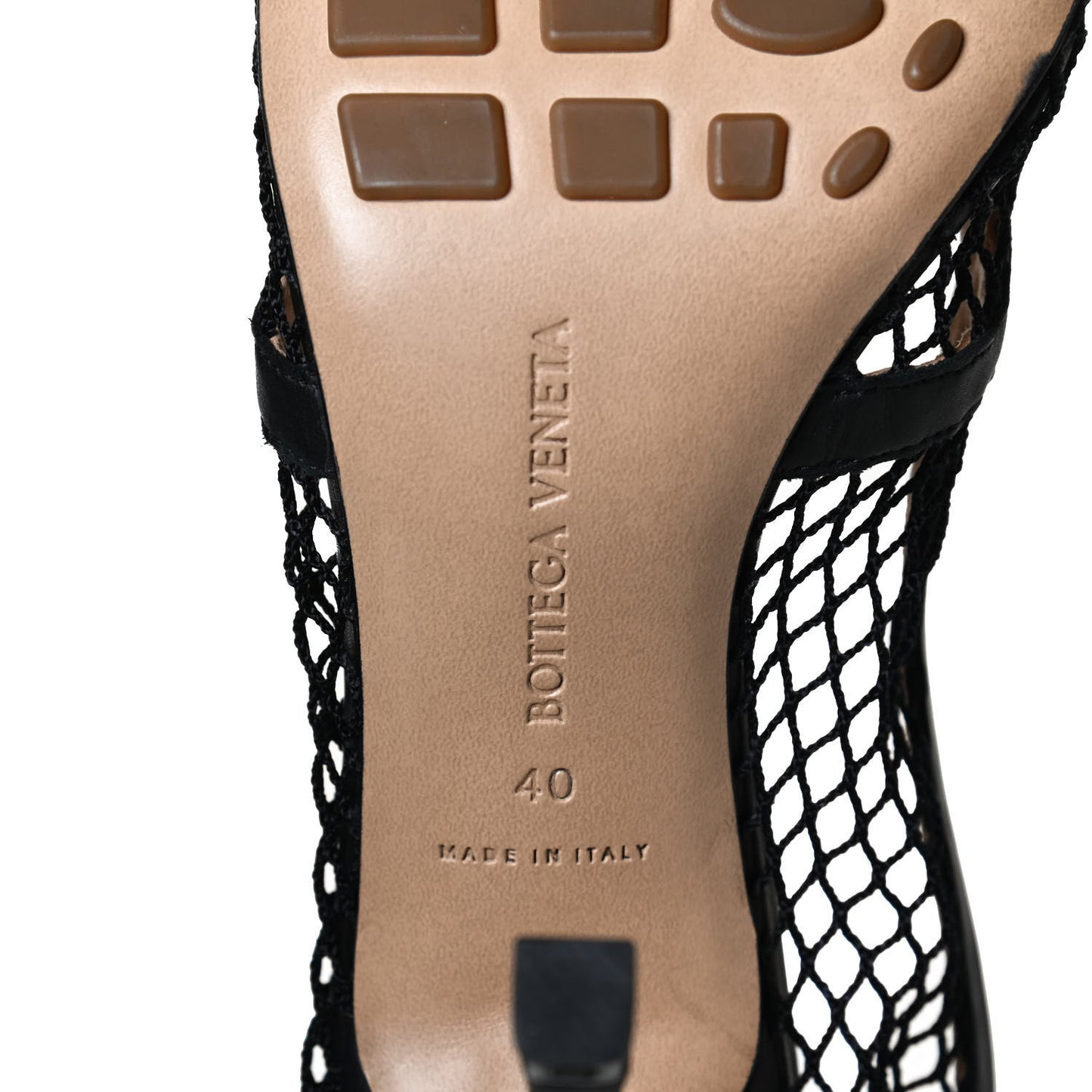 Mesh Nappa Chunky Chain Sandals 40 Black