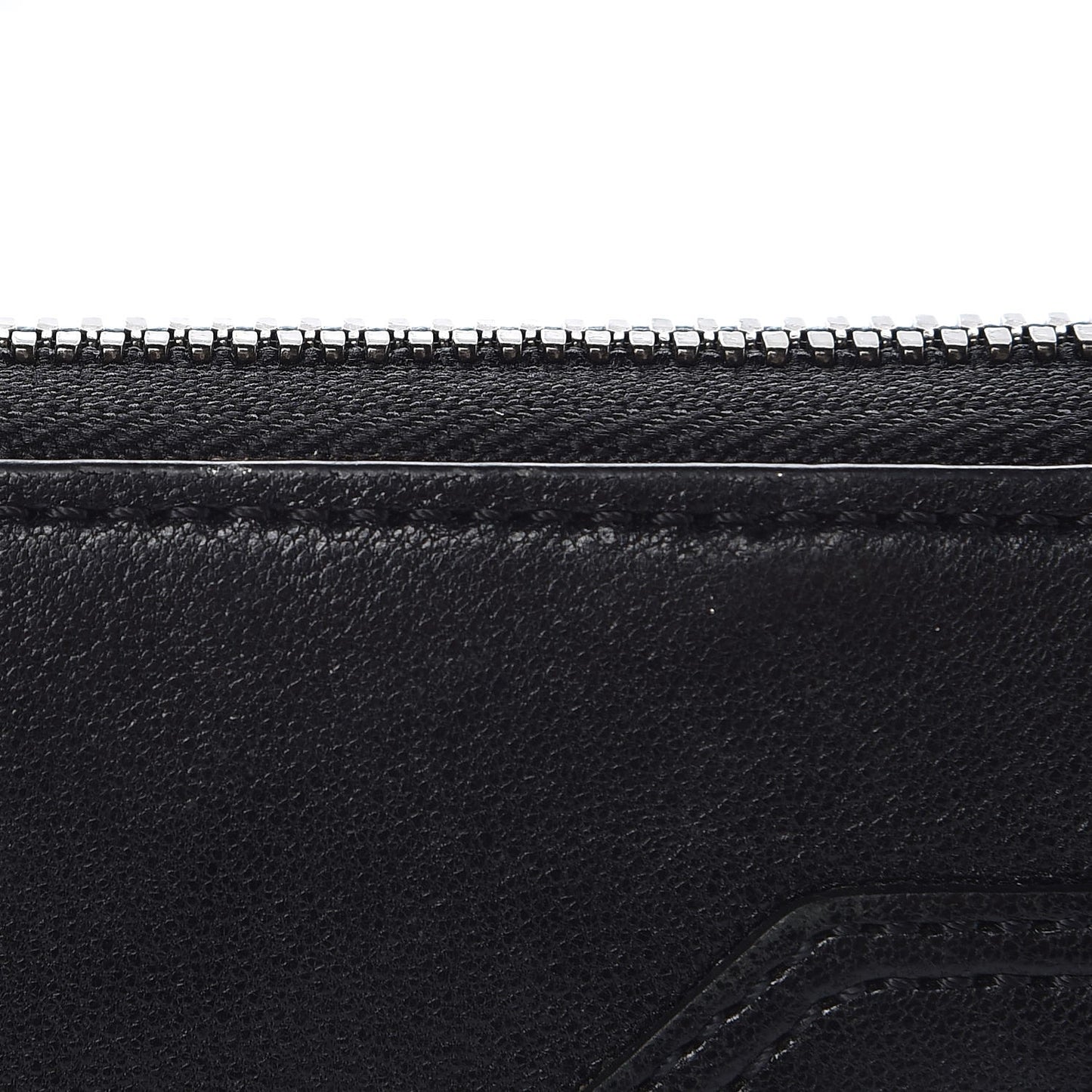 Lambskin Large Zip Around Wallet Black