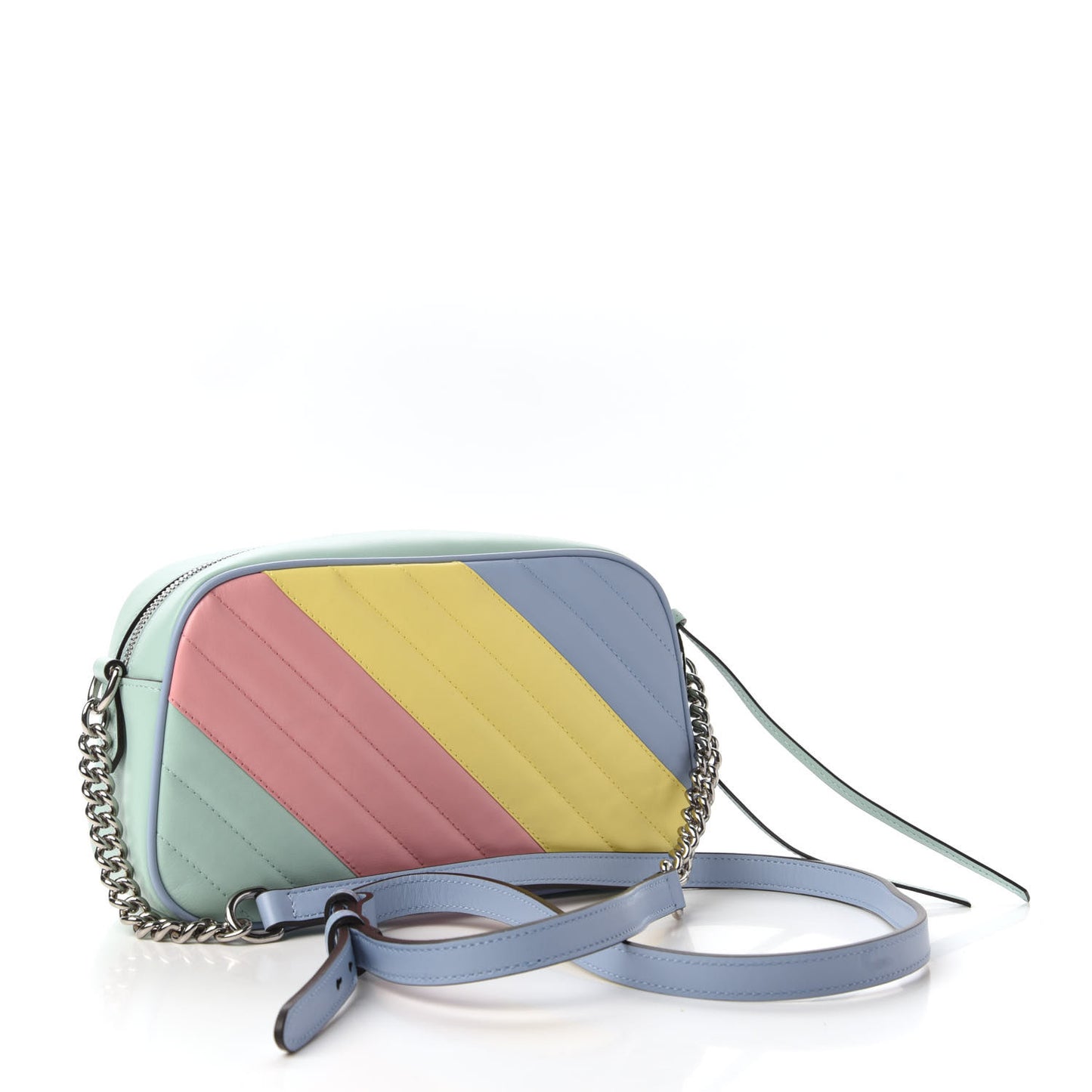 Calfskin Matelasse Diagonal Small GG Marmont Chain Shoulder Bag Multicolor Pastel
