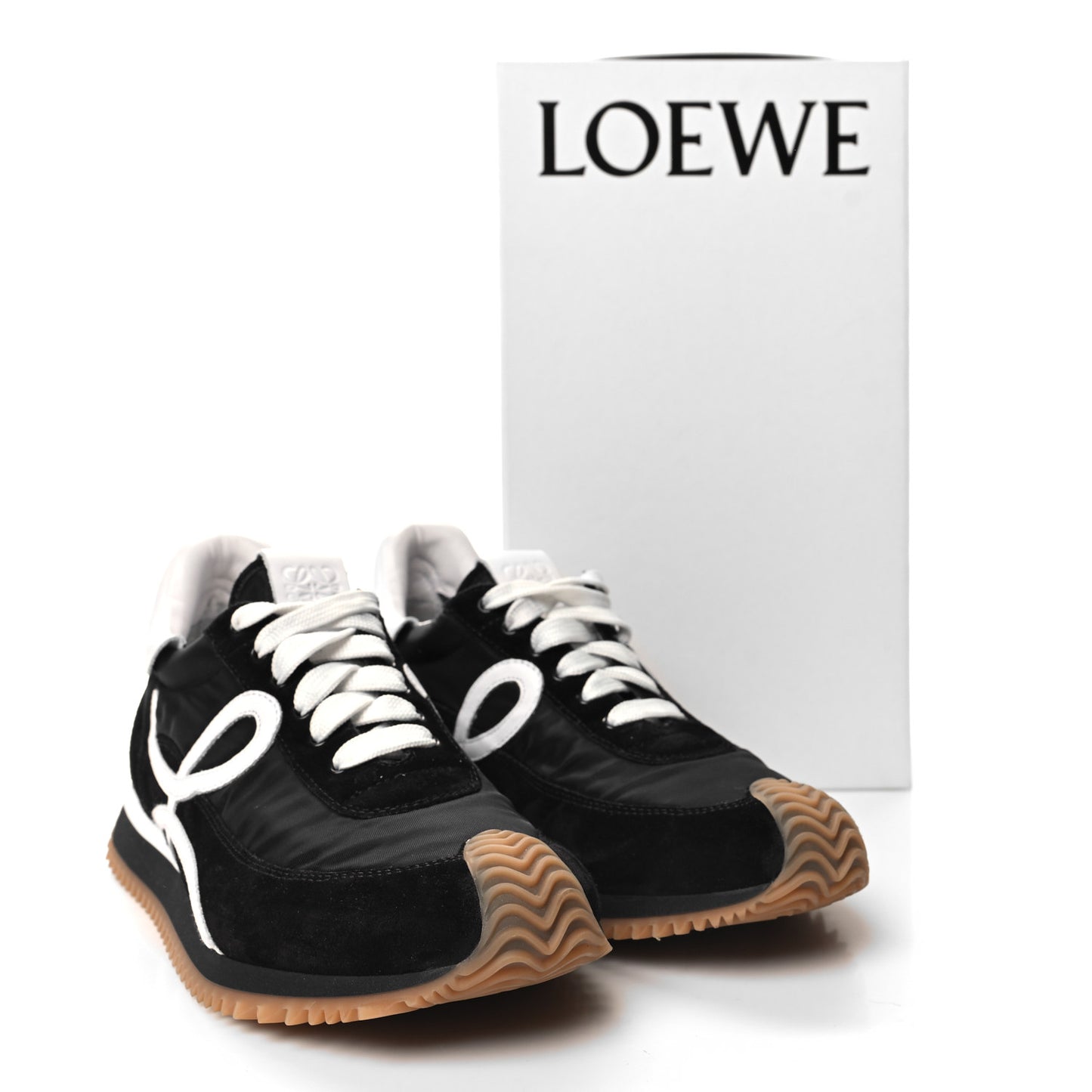 Nylon Suede Flow Runners Sneakers 38 Black