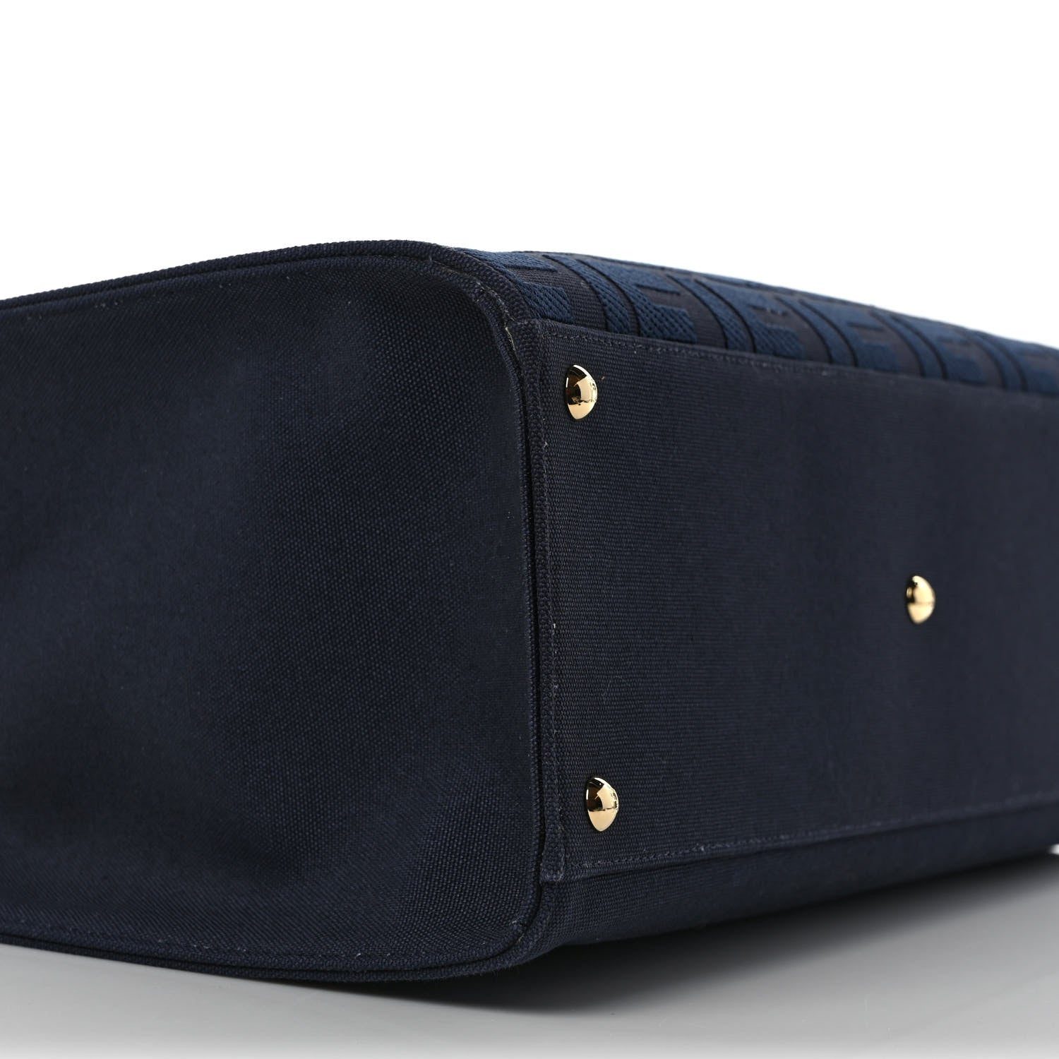 Fendi Canvas Vitello King FF Embroidered Medium Peekaboo X-Tote Marino 7 of 10