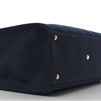 Fendi Canvas Vitello King FF Embroidered Medium Peekaboo X-Tote Marino 7 of 10