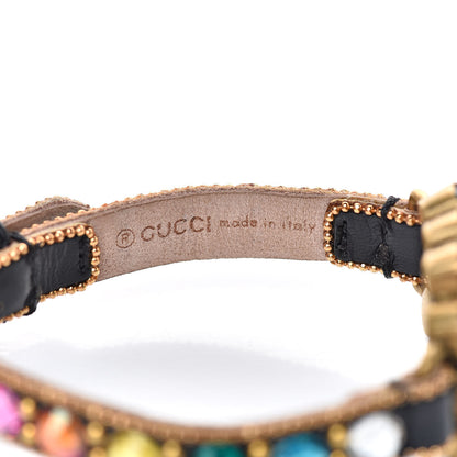 Gucci Calfskin Crystal Double G Bracelet Black Multicolor 4 of 4