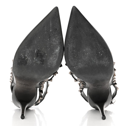 Valentino Garavani Calfskin Nappa Rockstud Ankle Strap 100mm Pumps 39.5 Black 5 of 9