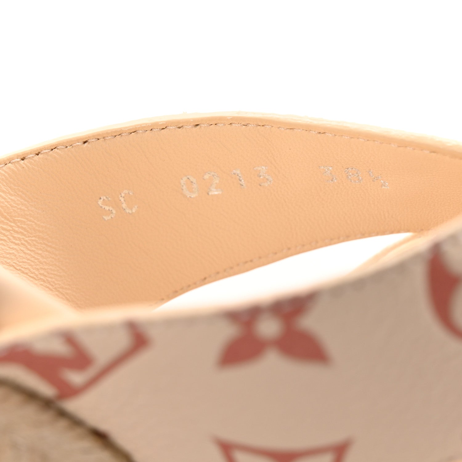 Louis Vuitton Empreinte Monogram Starboard Espadrille Wedge Sandals 38.5 Creme Rose Trianon 9 of 10