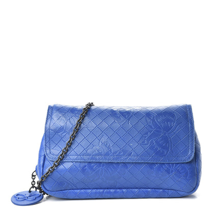 Bottega Veneta Calfskin Intrecciomirage Embossed Butterfly Small Chain Crossbody Signal Blue 2 of 10