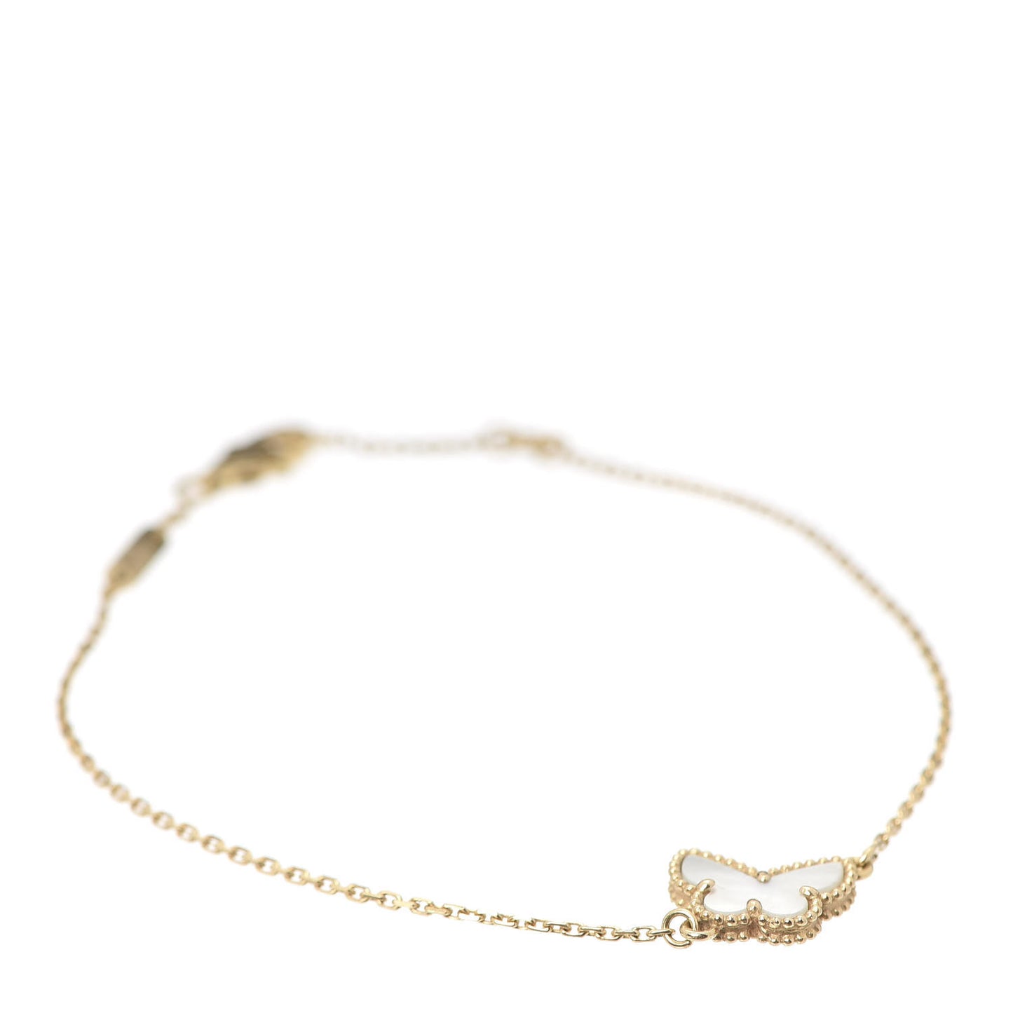18K Yellow Gold Mother of Pearl Sweet Alhambra Butterfly Bracelet