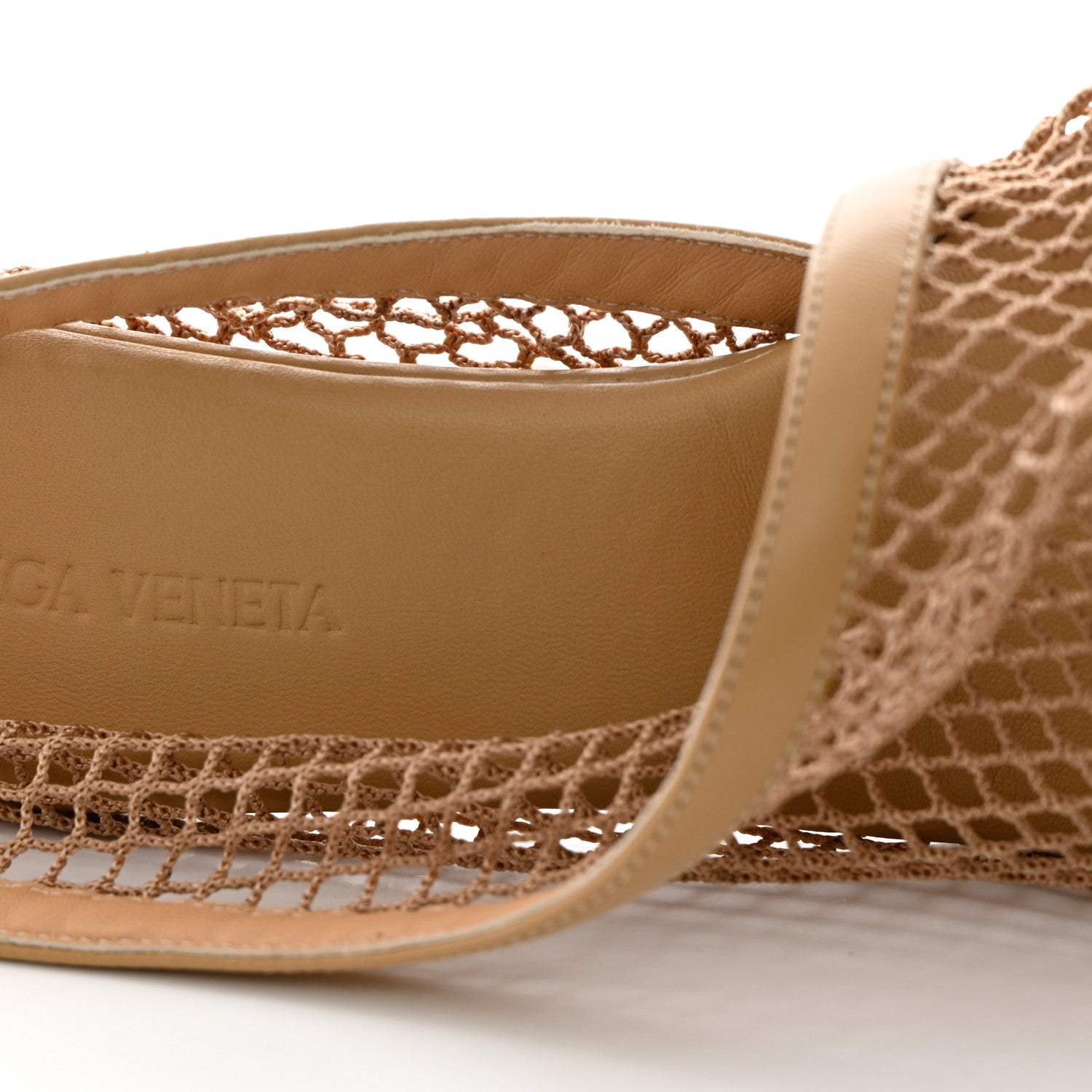 Bottega Veneta Mesh Nappa Chunky Chain Sandals 37 Beige Pony 9 of 11