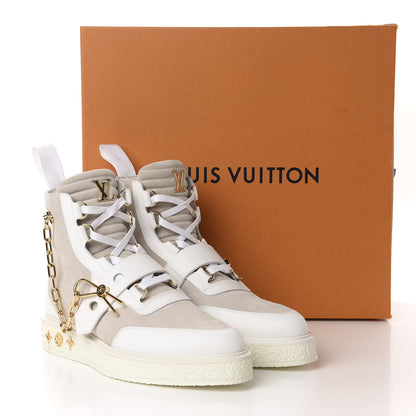 Louis Vuitton Calfskin Suede Mens Creeper Ankle Boots 7 White 10 of 10