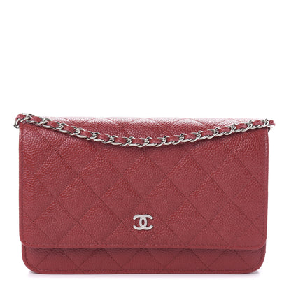 Chanel Caviar Quilted Wallet on Chain WOC Red 1 of 12