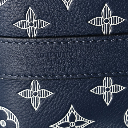 Louis Vuitton Calfskin Shadow Monogram Keepall Bandouliere 50 Ink Blue White 5 of 8
