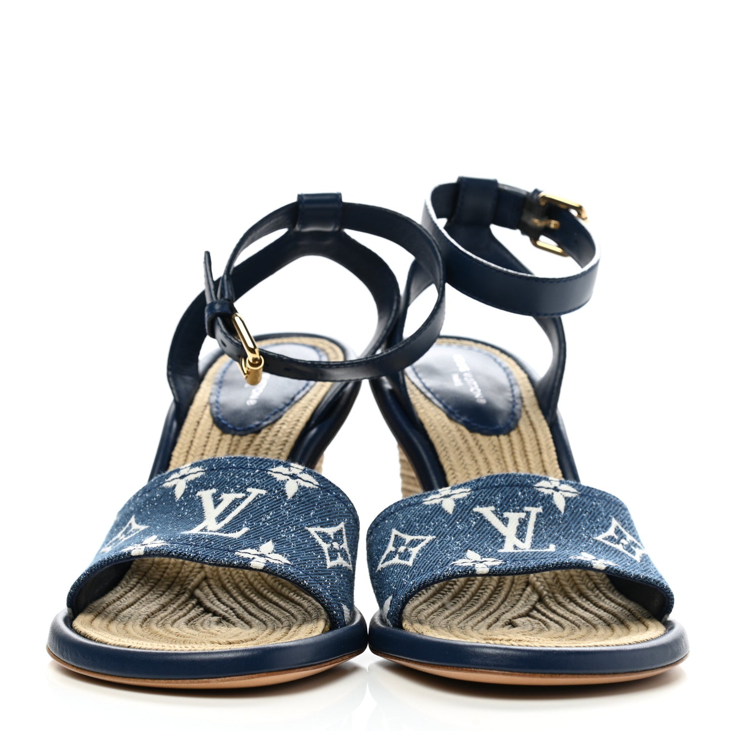 Monogram Denim Maia Wedge Sandal 37.5