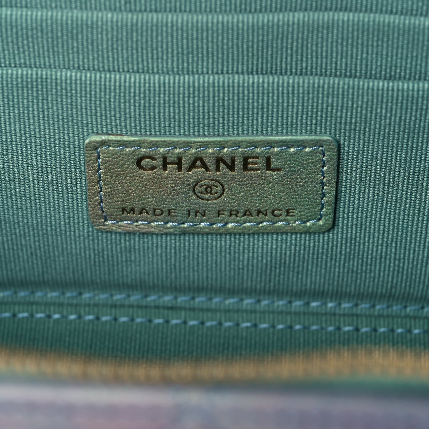 Chanel Lambskin Quilted Ombre Small Top Handle Vanity Case With Chain Blue Green 6 of 17