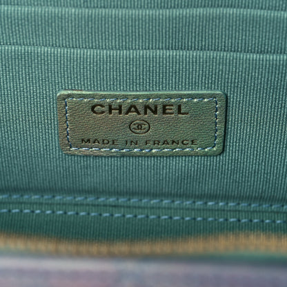 Chanel Lambskin Quilted Ombre Small Top Handle Vanity Case With Chain Blue Green 6 of 17