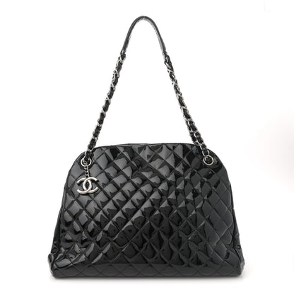 Chanel Patent Quilted Medium Just Mademoiselle Bowling Bag Black 1 of 14