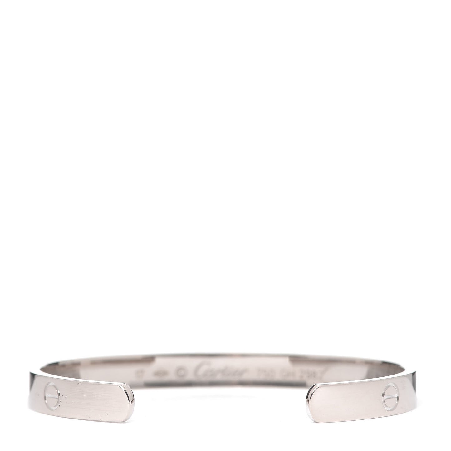 18K White Gold LOVE Cuff Bracelet 17