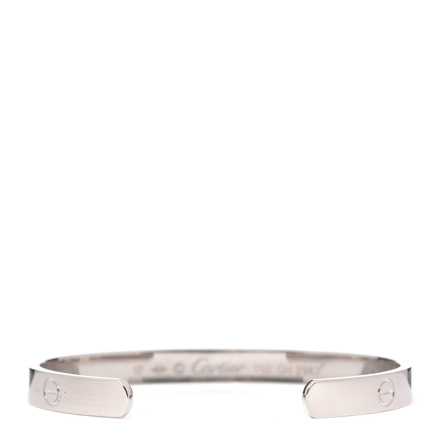 Cartier 18K White Gold LOVE Cuff Bracelet 17 3 of 6