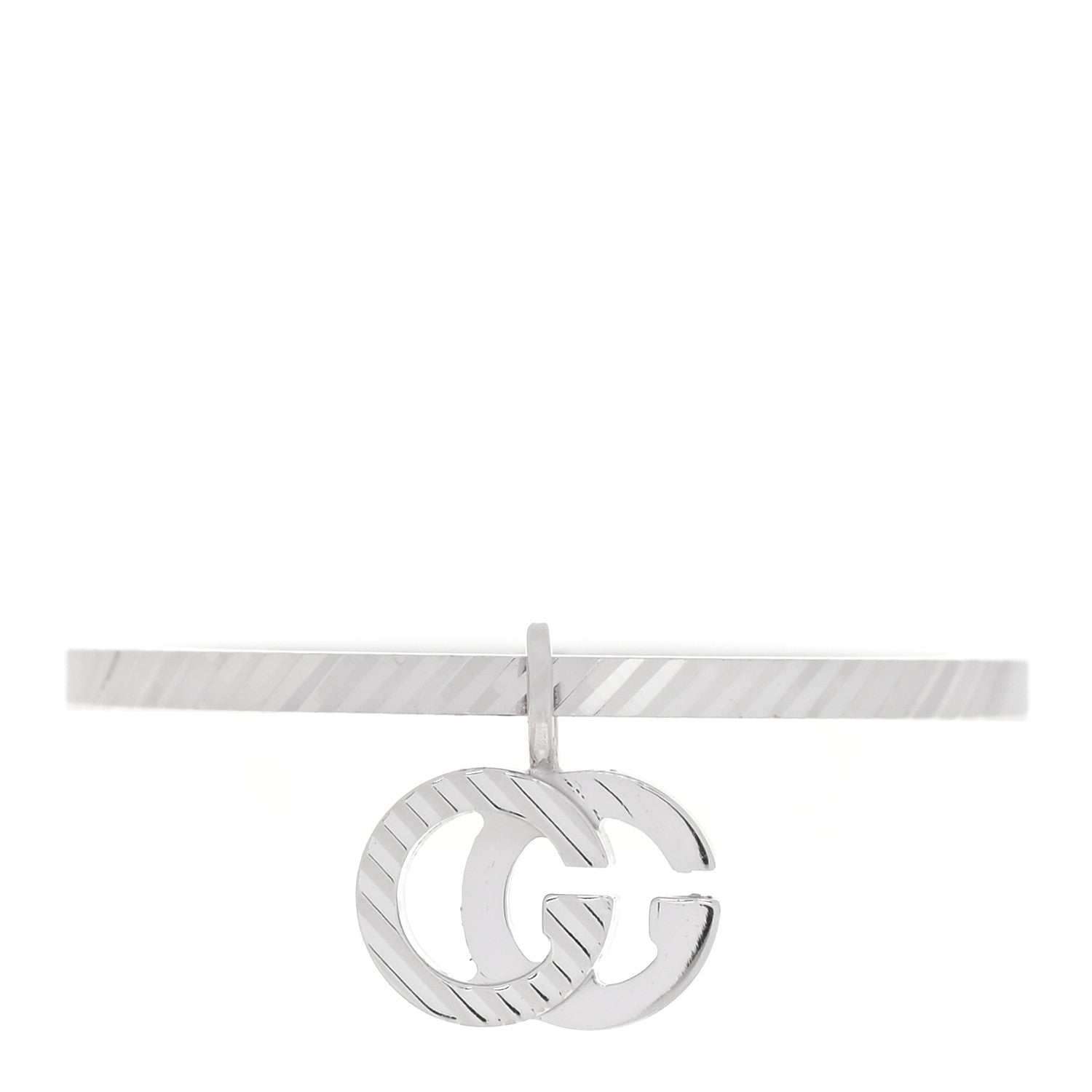 Gucci 18K White Gold Running G Charm Ring 50 5.25 1 of 6