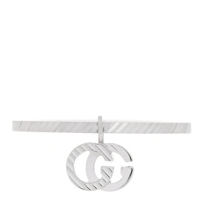 Gucci 18K White Gold Running G Charm Ring 50 5.25 1 of 6