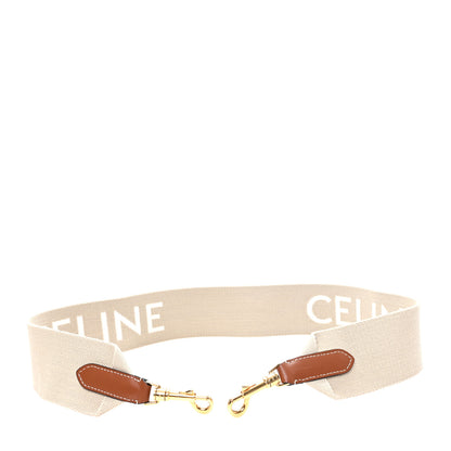 Celine Jacquard Wool Logo Short Strap Beige White 3 of 3