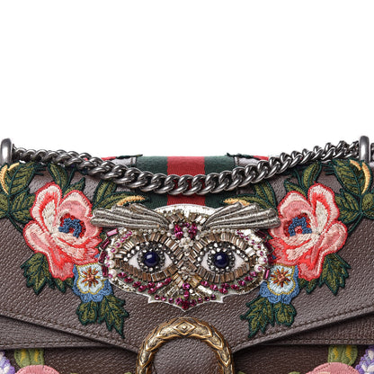 Gucci Calfskin Web Owl Embroidered Medium Dionysus Shoulder Bag New Acero Multicolor 11 of 11