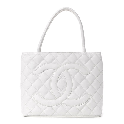 Chanel Caviar Quilted Medallion Tote White 1 of 5