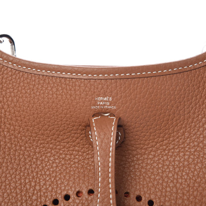 Hermes Taurillon Clemence Amazone Evelyne TPM Gold Jaune Ambre Brique 6 of 11